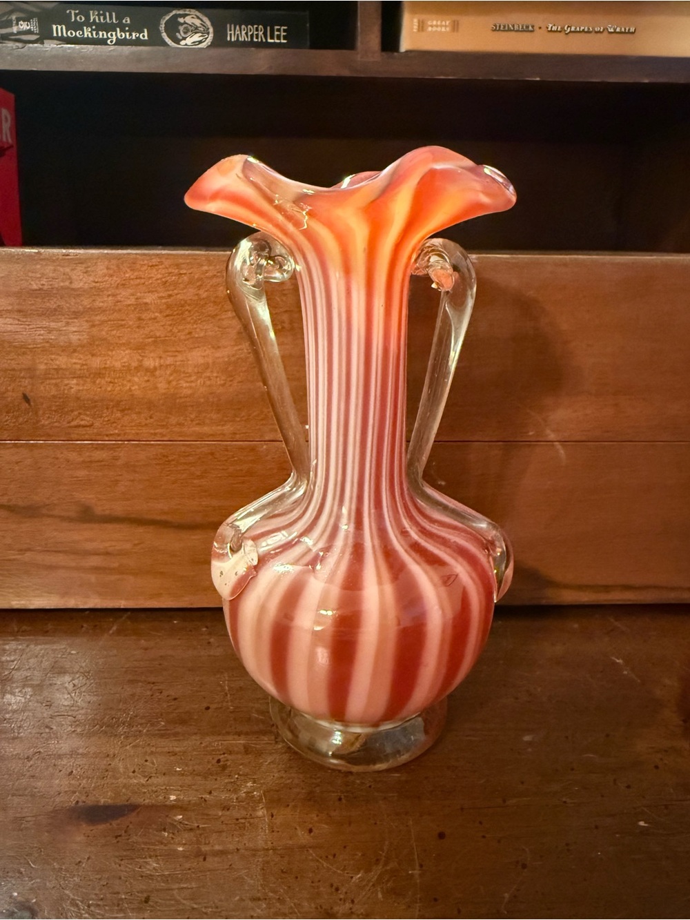 Italian Murano Glass Vase 6” Mid-Century Handcrafted